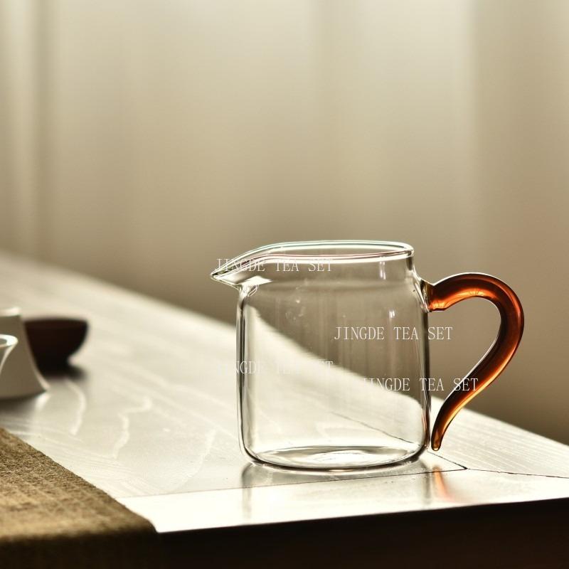 465ml Heat-resistant and High-temperature Glass Cup Thickened Teaset Circular Tea Filter Tea Separator Tea Set Accessories