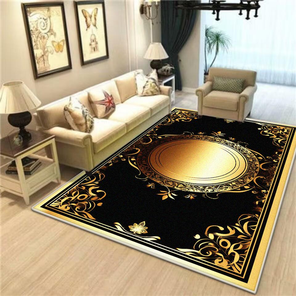 Modern Luxury Gold Large Living Room Carpet Home Decoration Luxury Non-slip Chinese Style Large Room Rugs Washable Rug Mat floor