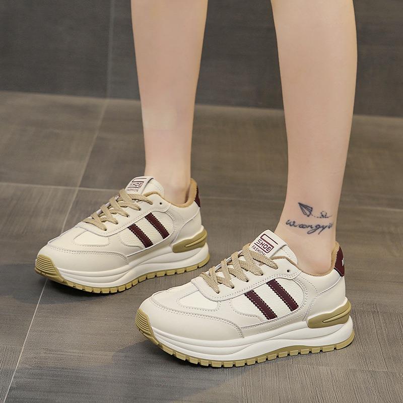 Fleece warm two cotton shoes children's autumn and winter new leather waffle casual sports dad shoes