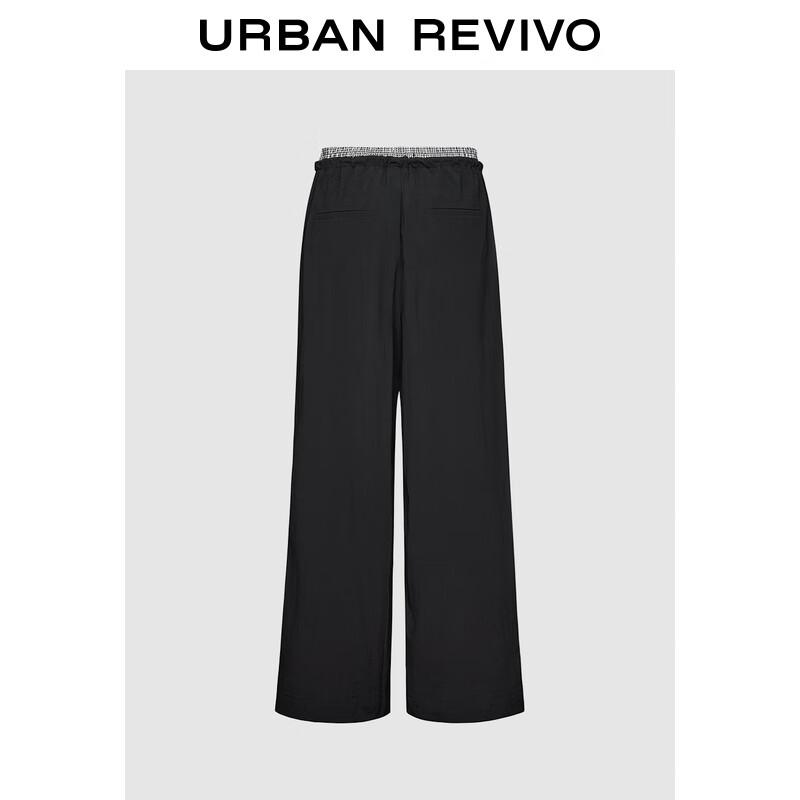 UR Women's Casual Plaid Drawstring Straight Leg Pants