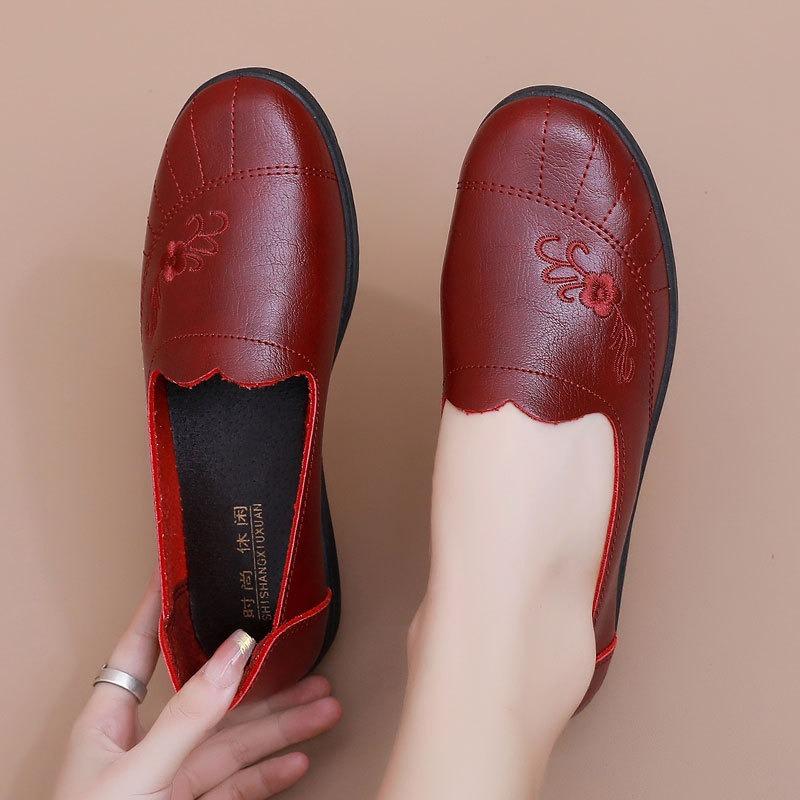 

Весенняя обувь для мам, Удобные туфли на мягкой подошве, Однотонные туфли, Обувь на плоской подошве 41 красный