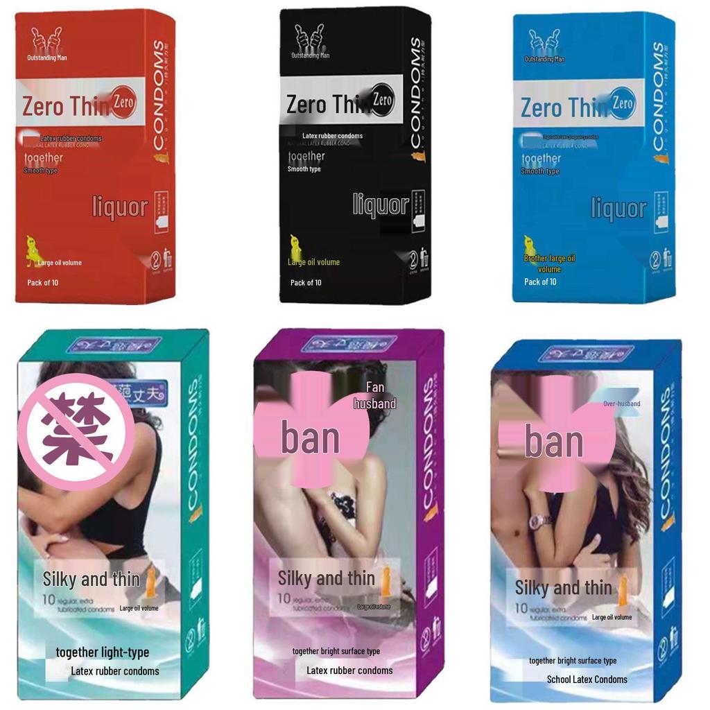 Jin Li Ya You Mei Thin Long Condoms 10-Pack, Large Oil Volume, Adult Use