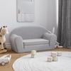 Vidaxl 2-Os. Sofá Para Niños, Convertible, Gris Claro, Felpa Suave