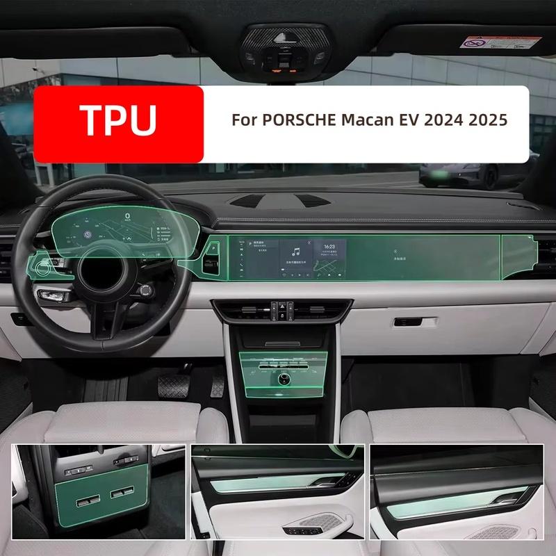 For PORSCHE Macan EV 2024 2025 Anti-Scratch Sticker Gearbox Panel Navigation Screen Automotive Interior TPU Protective Film