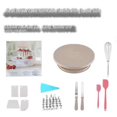 Taartdecoratie Draaitafel Set met Plastic Schraper & Spatel
