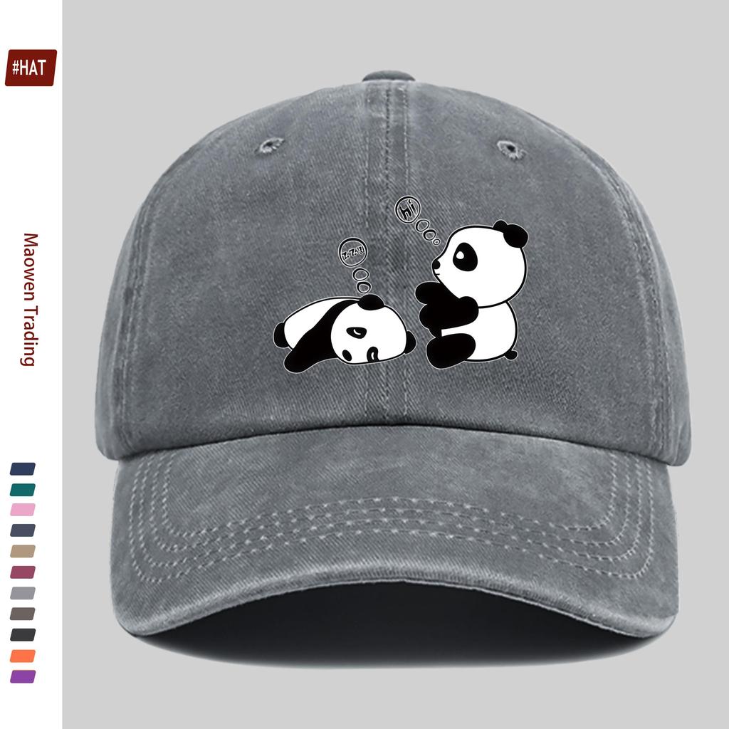 Pc Cute Panda Print Baseball Cap Unisex Design Sun Hat MultiColor Available Papa Cap Comfortable Lightweight Sun Hat Washab