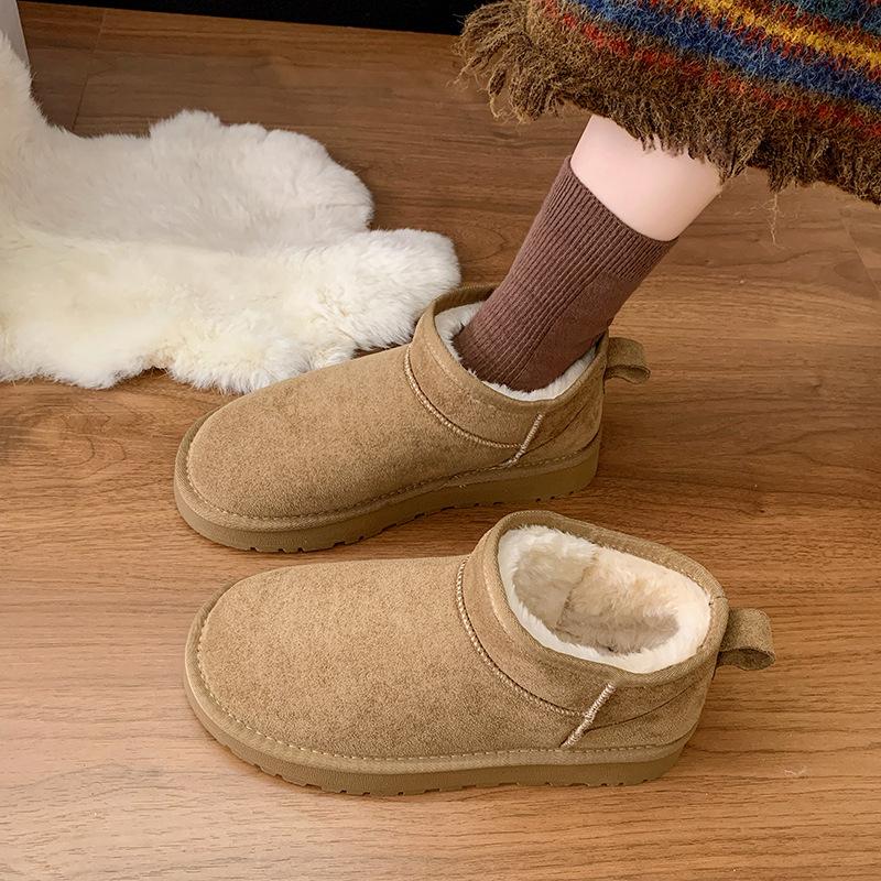 Large Size Flat Snow Boots Women's Winter New Velvet Warm Cotton Shoes Versatile Casual Outdoor Boots