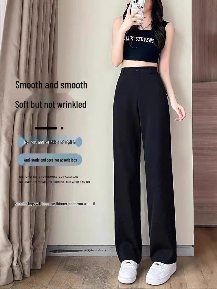 

Women s High Waist Wide Leg Black Trousers - Spring Collection XXL
