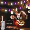 20 Feet Pumpkin Bat Ghost Lights 30 LED Halloween Decorations Lights Indoor