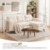 Corner Sofa 192 Cm L-Shape 3-Seater Sofa with Reversible Chaise Longue, Corduroy Look, for Small Spaces, Cream White
