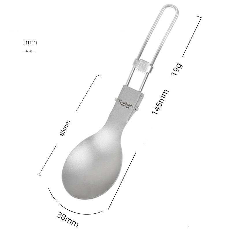 Titanium Spoon Spork Ultralight Portable Cutlery Foldable Handlle Tableware for Outdoor Camping