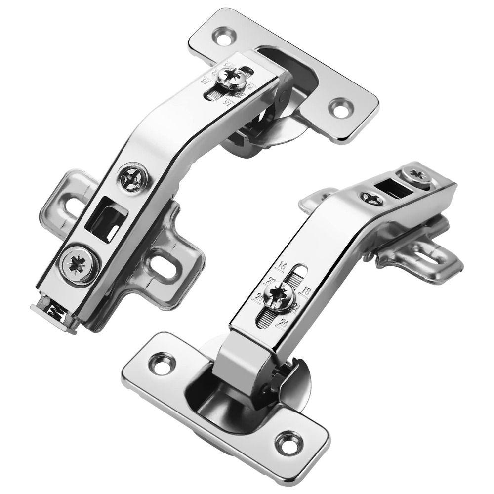 2pcs Hydraulic Cabinet Hinges Stainless Steel Cabinet Hardware Lazy Susan Hinge Cupboard