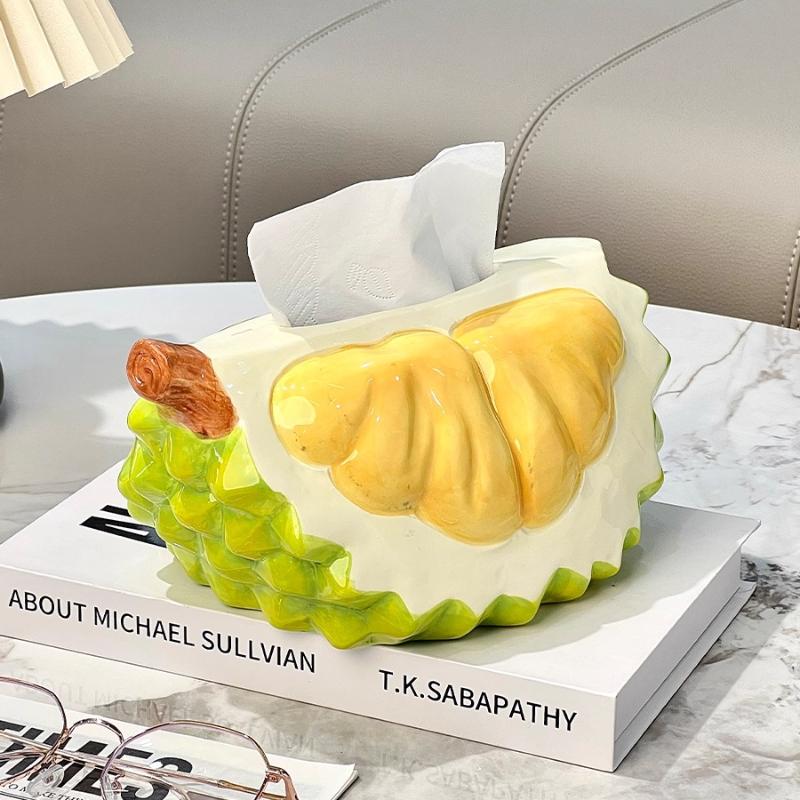 Durian Tissue Box, Living Room Storage Box, Light Luxury Creative Dining Table Paper Napkin Box