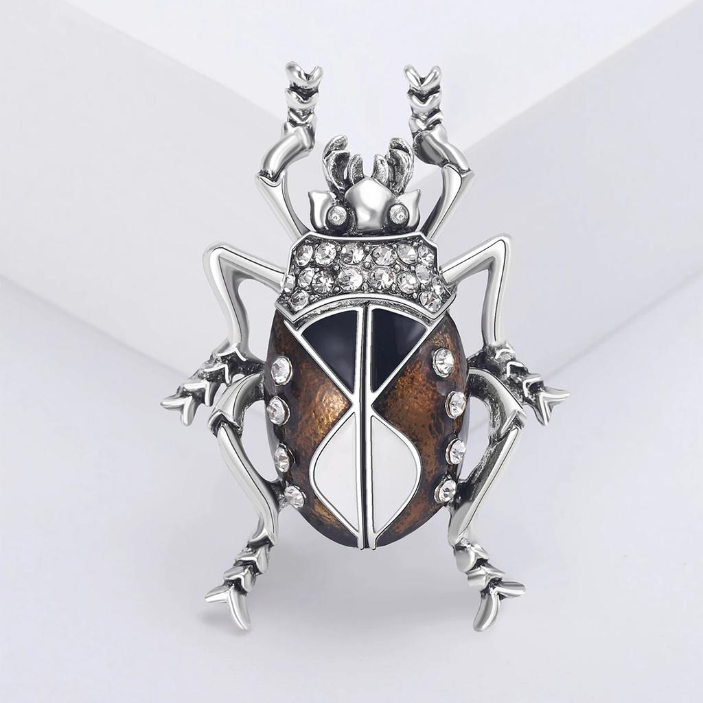 Rhinestone Bee Brooch for Women Unisex Pearl Beetle Pin Enamel Insect Lapel Pin Banquet Party Backpack Gifts Jewelry Accessories