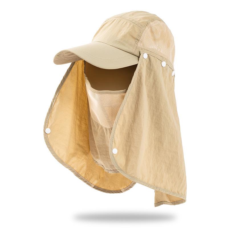 Sun protection hat men s fishing hat fisherman s hat outdoor hiking sun hat face cover uv protection sun hat Adjustable хаки