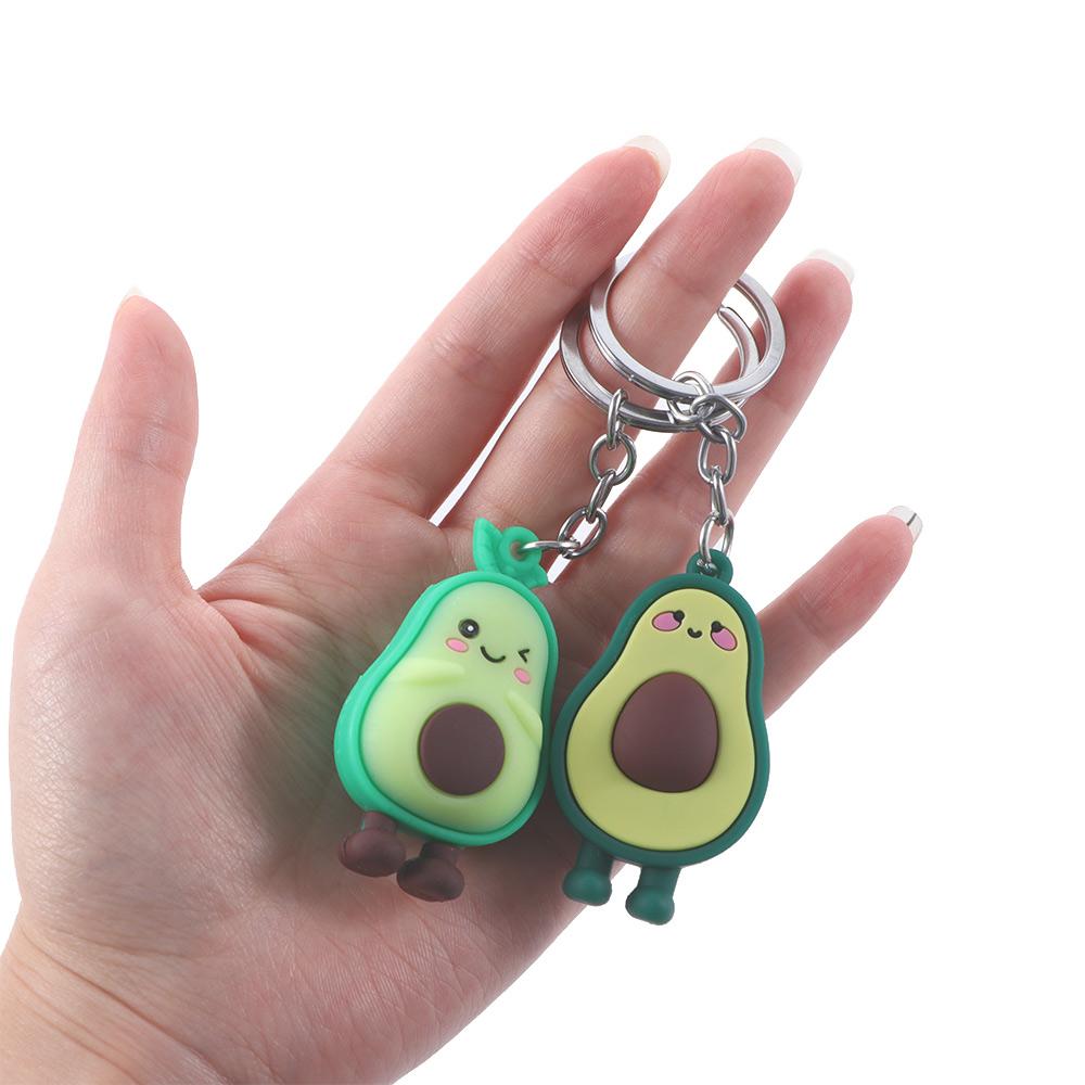 Jewelry Doll Key Ring Couple Key Rings Avocado Keychain 3D Keychain Simulated Fruit Smiling Avocado
