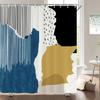 Nordic Style Abstract Art Boho Shower Curtain Waterproof Polyester Bath Curtain Morandi Color Block Curtain Bathroom Decor