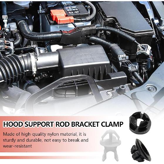 3PCS Car Hood Support Prop Rod Clips, Hood Rod Grommet Clips #91503-SS0-003 91604-SD2-013 Compatible with Honda Accord Odyssey