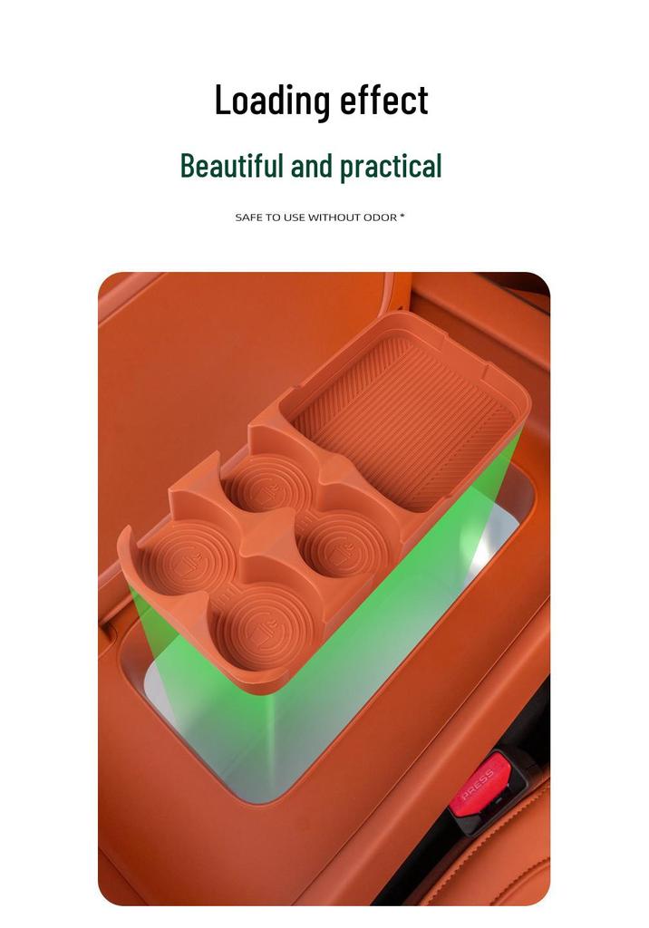 Silicone Armrest Box Refrigerator Pad for 26 Leapmotor C16 Models: Interior Slot Partitioned Storage Organizer