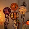 Runtow 5pcs 25cm Halloween Paper Lanterns ,Pumpkin Spider Bat Skeleton Lantern for Halloween Party Decor (Not Include Light)