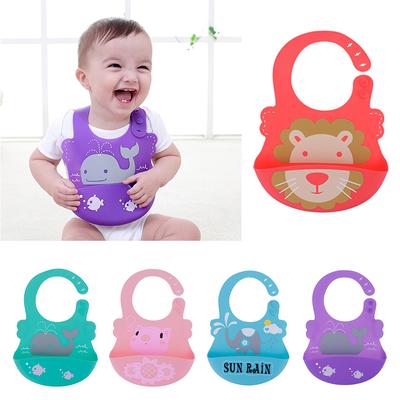 Silicone Bibs Feeding Weaning Baby Toddler Crumb Catcher Wipeable Waterproof