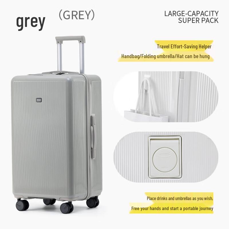 Durable ABS+PC Vertical Stripe Luggage with Universal Wheels 20 Inch