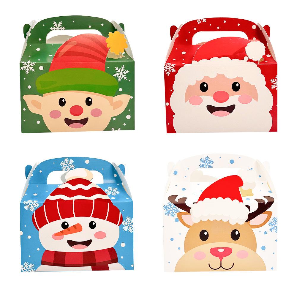 Christmas series portable candy box square portable gift box Christmas hand cake box
