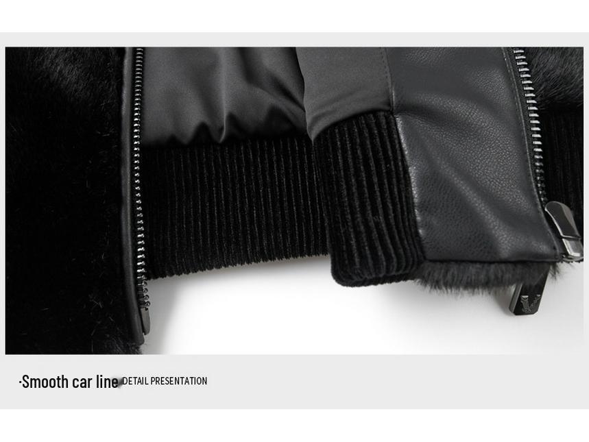 Men's Winter 2025 Sable Wool Jacket: Middle-aged Short Loose Lapel Coat
