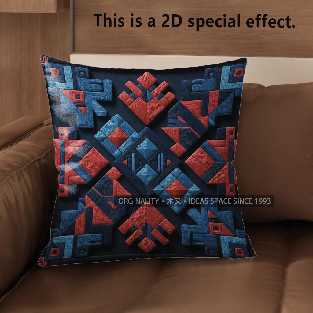 2D Bohemian Aztec Geometric Throw Pillow Covers Pattern Cushion Cover Suitable For Sofa Bedroom Car Pillow Cover
