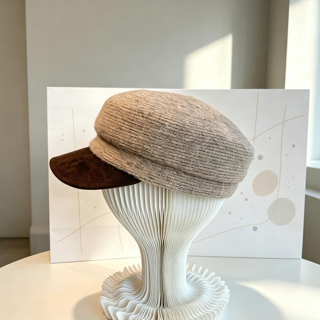 Autumn and winter hats, new newsboy hats, solid color simple cap, flat top women's outdoor fashion equestrian hats