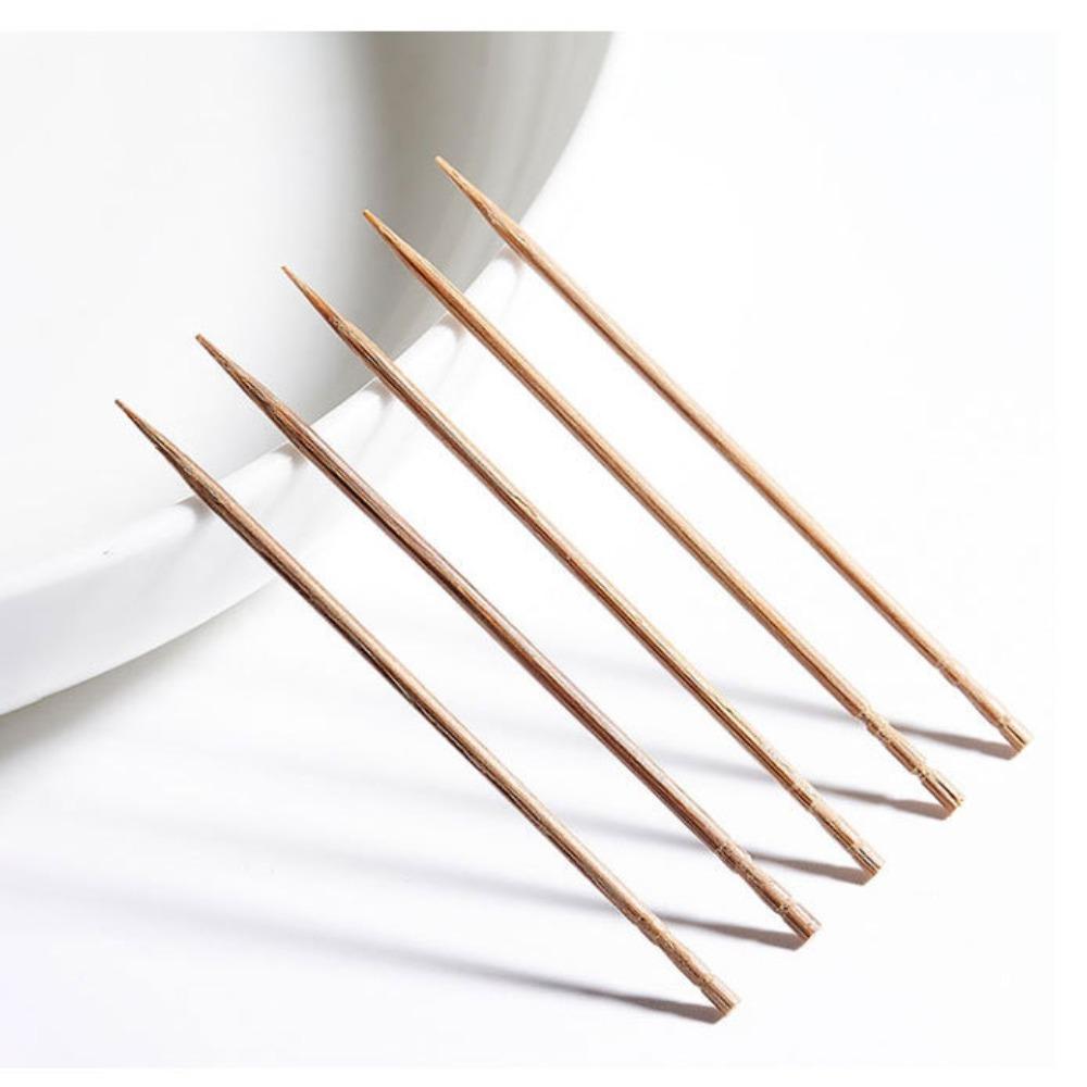 800Pcs Eco-friendly Carbonized Bamboo Toothpick Single Head Tooth Picks Teeth Cleaning Tool  Hotel