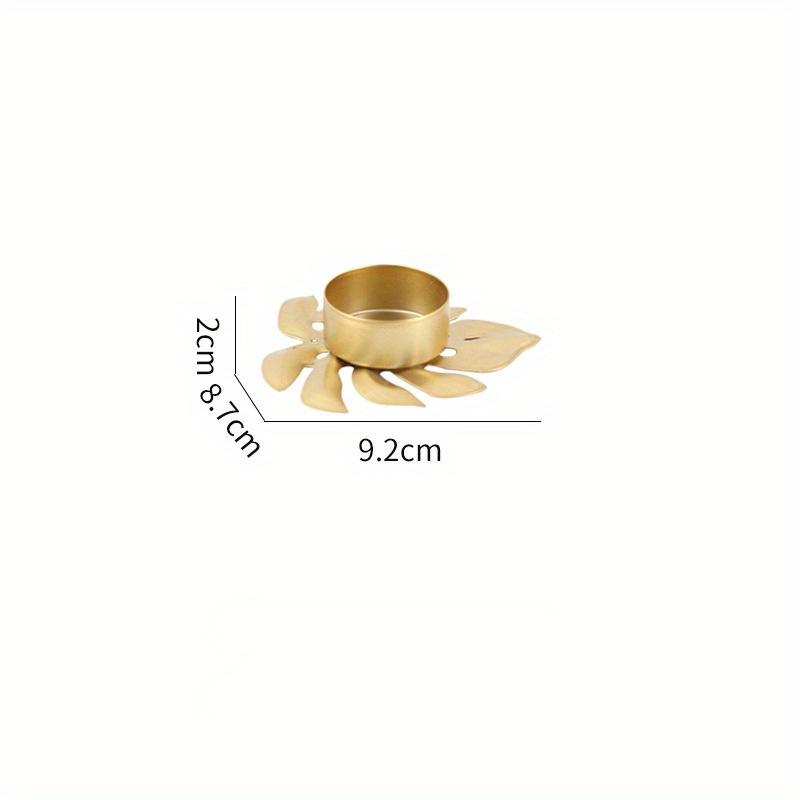 Candle Holder Holiday Metal Leaf Ornaments Candlelight Dinner Props Creative Metal Turtle Back Leaf Ornaments Candlestick