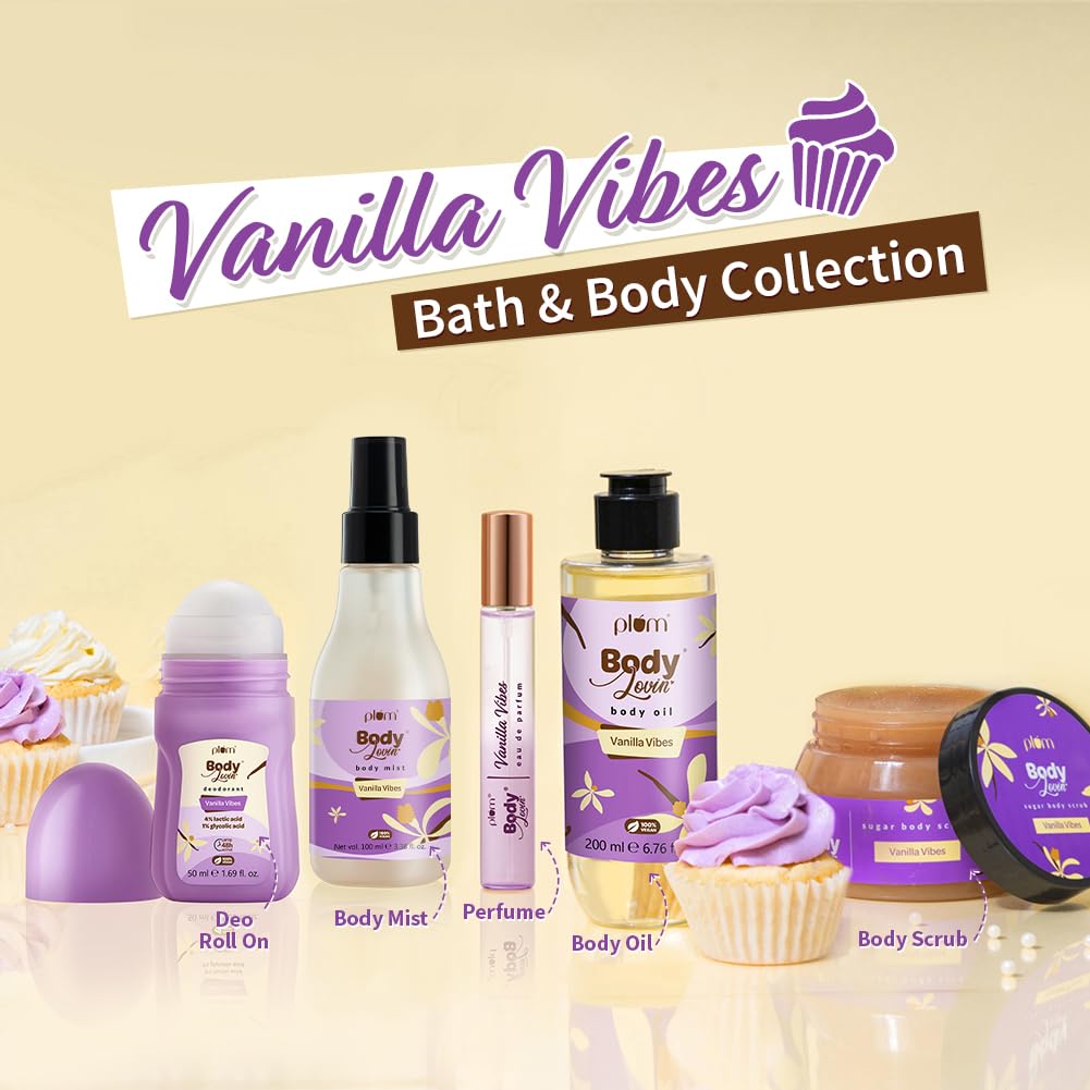 Plum Bodylovin' Vanilla Vibes Body Mist for Women 100ml | Long-Lasting Sweet Vanilla Fragrance | Travel-Friendly Perfume Spray