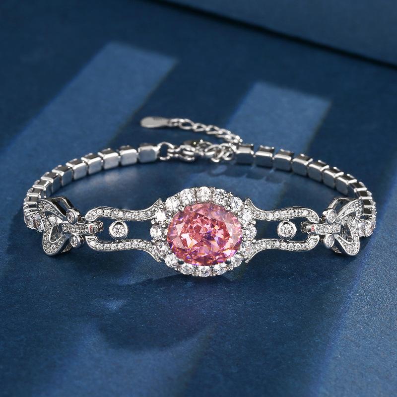 

Jewelry Retro High Carbon Diamond Ice Flower Cut Egg Shape Temperament Bracelet Jewelry Women 10 * 12
