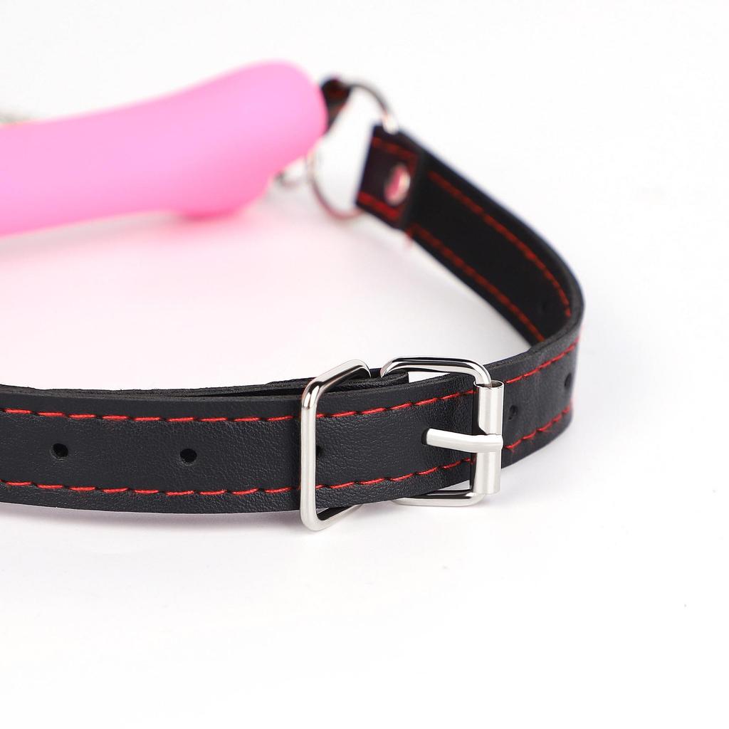 Silicone Dog Bone Ball Gag - Adult Female Training Toy