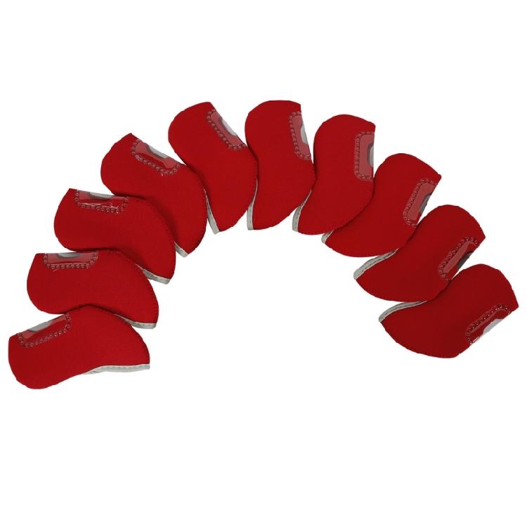 10Pcs Golf Head Headcovers with Window Display, Neoprene Golf Iron Head Covers