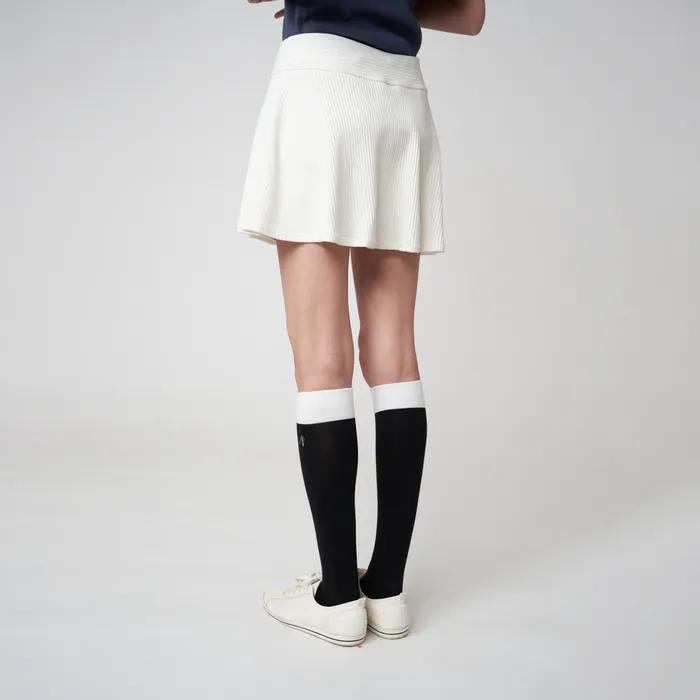 AW42AS06 Cushion Colorblock Knee Socks_Black