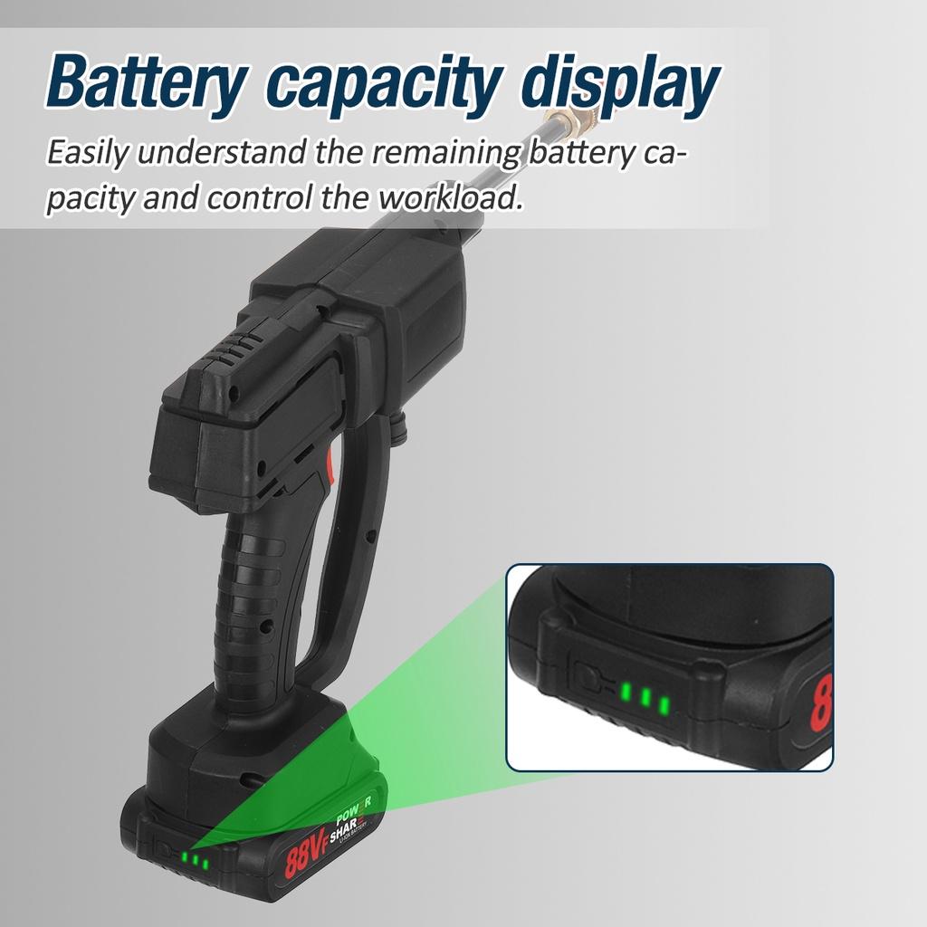 0-22000mAh 388Vf 30BAR Car Washer High Pressure Wreless Car Wash Water Gun Foam Generator For Car Washing For Battery