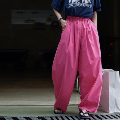 Japanese Simple Wide-leg Pants Casual Loose Silhouette High-waisted Light Trousers Women Summer