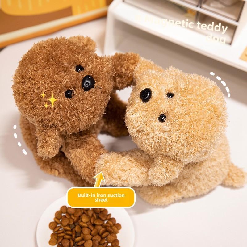 Dog Soft Teddy Plush Animal With Magnetic Paws Stuffed Toy For Kids Girls