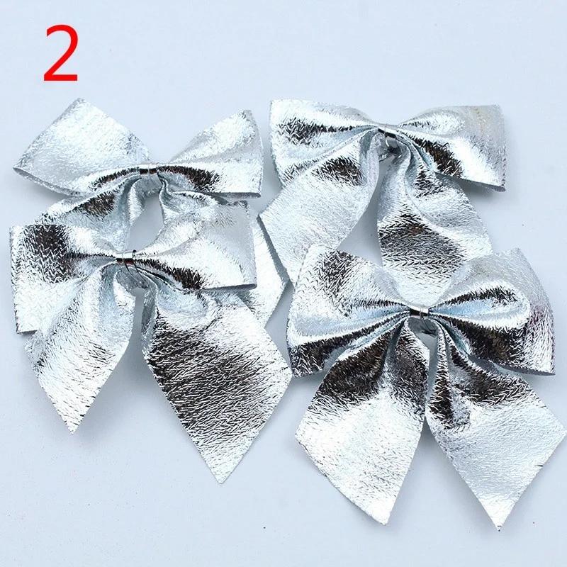 

30 шт./компл., украшение для рождественской вечеринки, красный маленький бант, рождественская елка, подвеска, бытовые украшения для праздника, нового года Silver