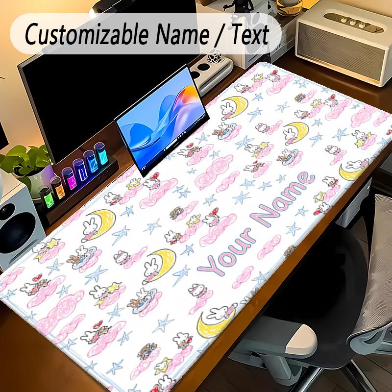 Large Mouse PadMiffy Custom Name Text Personalized Desk Mat Non Slip Gaming Pad