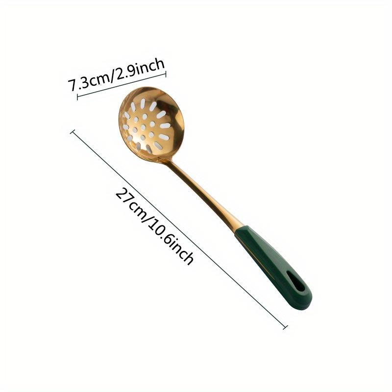 1pc Stainless Steel Soup Spoon, Soup Slotted Ladle, Long Handle Hot Pot Spoon Kitchen Tools