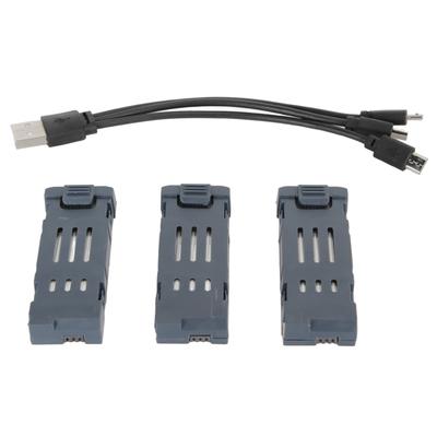 3 Stück 3,7V 600mAh UAV Lithium-Akku Hohe Kapazität Quadcopter Lithium-Akku Mit Ladekabel