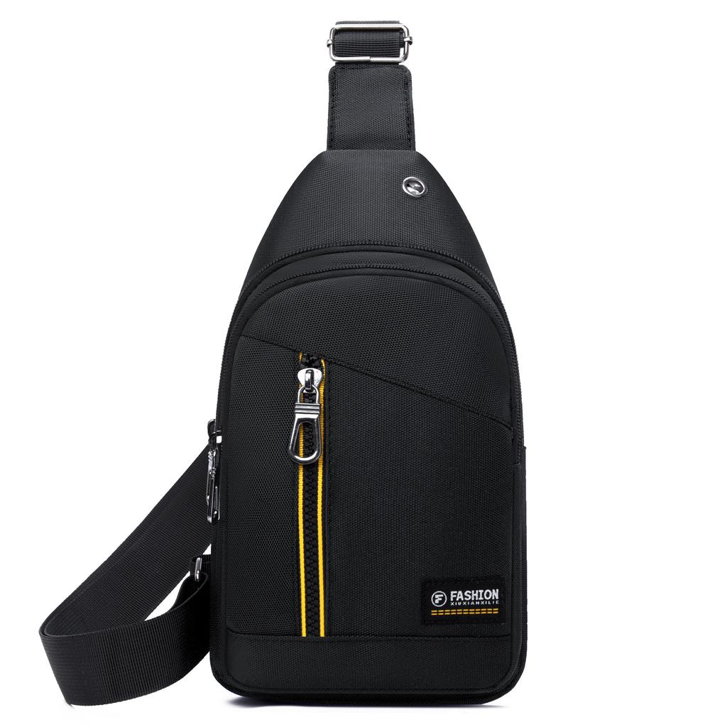 Men's Breast Bag, New Messenger Bag, Casual Men's Bag, Sports Backpack, Trendy Shoulder Bag, Oxford Cloth, Thickened and Wear-resistant.