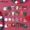 24Pcs Mixed Style Christmas Charms Snowman Santa Tree Penguin Reindeer Pendant For Diy Jewelry Accessories