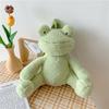 Kids Cartoon Plush Frog School Bag With Soft Material And Ergonomic Shoulder Straps