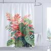 Plant Leaf Flowers Shower Curtain Printed Modern Nordic Minimalist Floral Polyster Home Decor Bathroom Curtain with Hooks