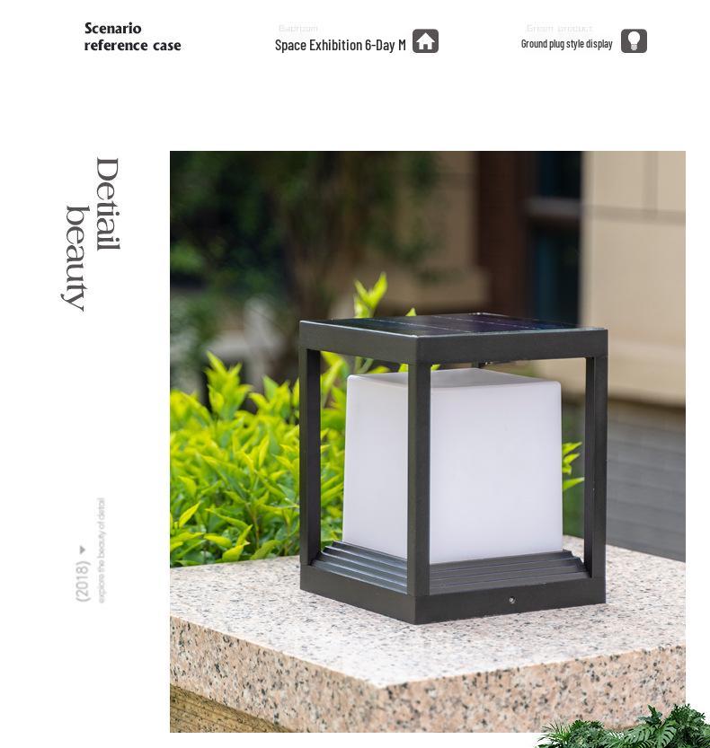 Waterproof Solar Outdoor Lamp - Gate Post & Courtyard Light