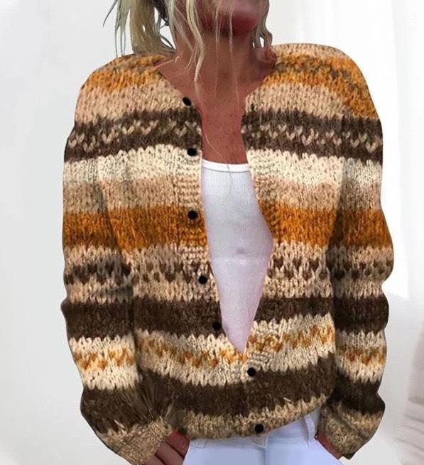 European Style 3 D Print Cardigan Knitted Jacket Spring and Fall Women 7 Sweater